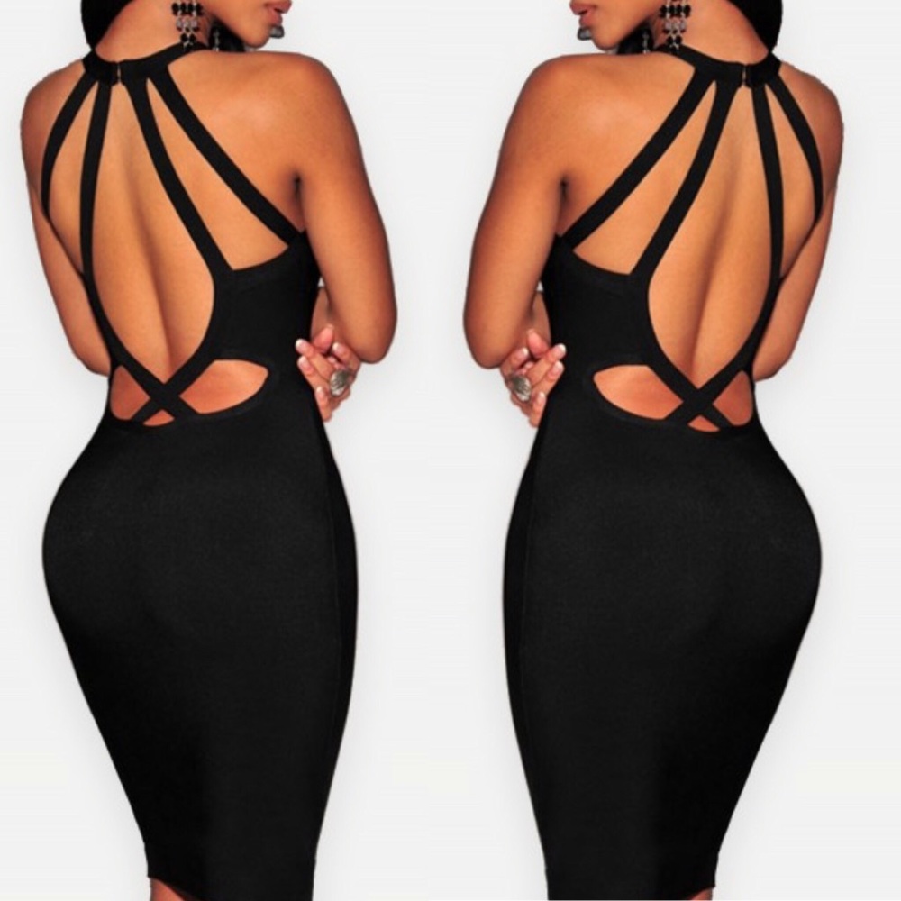 Cut out straps bandage dress✖️
